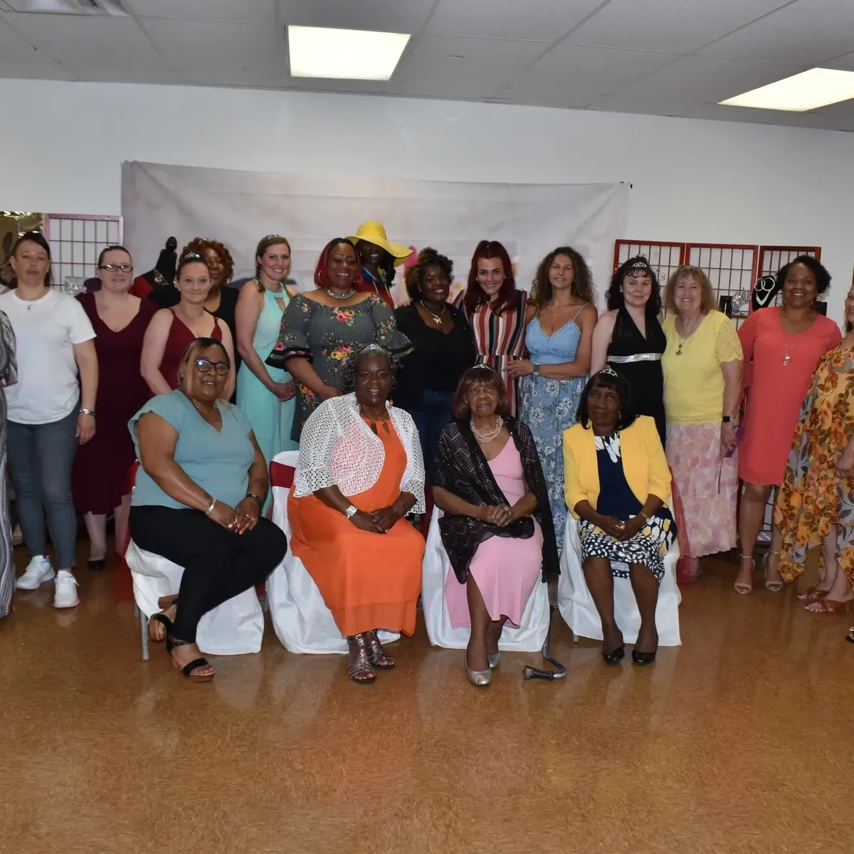 leadership2 A diverse group of women standing in a group after training courses